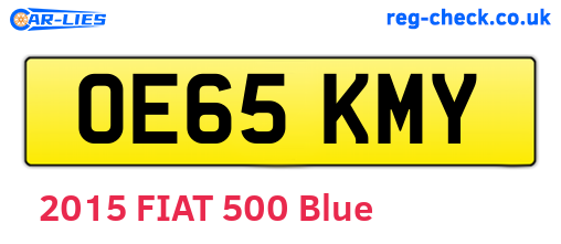 OE65KMY are the vehicle registration plates.