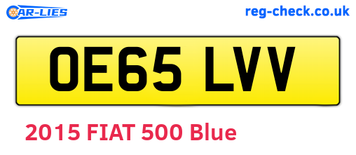 OE65LVV are the vehicle registration plates.