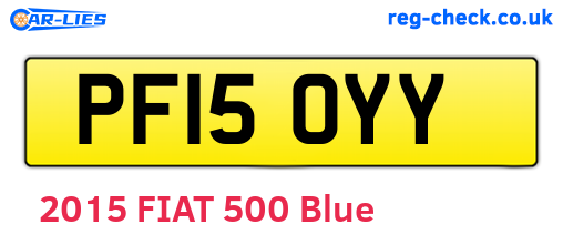 PF15OYY are the vehicle registration plates.