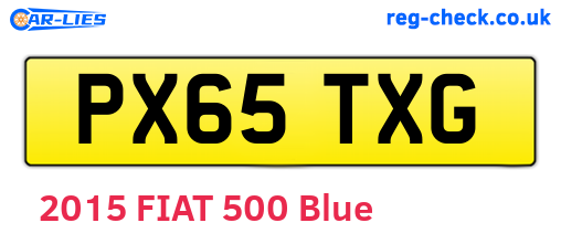 PX65TXG are the vehicle registration plates.
