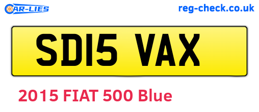 SD15VAX are the vehicle registration plates.