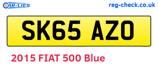 SK65AZO are the vehicle registration plates.