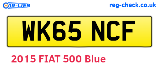 WK65NCF are the vehicle registration plates.