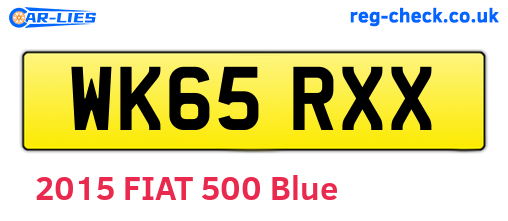 WK65RXX are the vehicle registration plates.