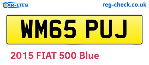 WM65PUJ are the vehicle registration plates.