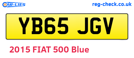 YB65JGV are the vehicle registration plates.