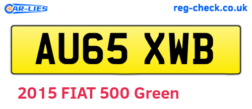 AU65XWB are the vehicle registration plates.