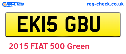EK15GBU are the vehicle registration plates.