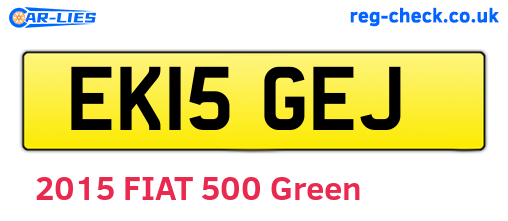 EK15GEJ are the vehicle registration plates.