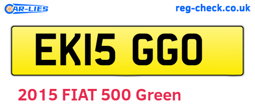 EK15GGO are the vehicle registration plates.