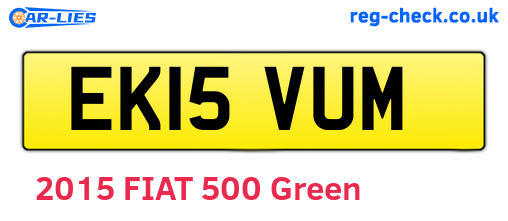 EK15VUM are the vehicle registration plates.