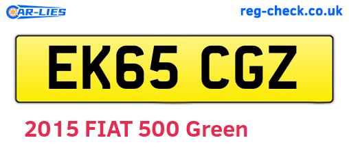 EK65CGZ are the vehicle registration plates.