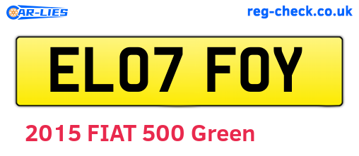 EL07FOY are the vehicle registration plates.