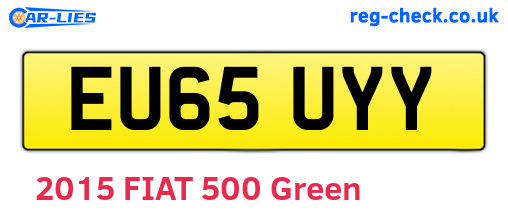 EU65UYY are the vehicle registration plates.