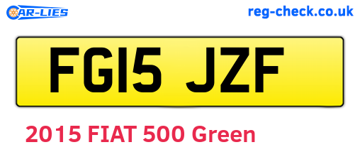 FG15JZF are the vehicle registration plates.