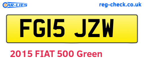 FG15JZW are the vehicle registration plates.