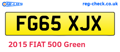 FG65XJX are the vehicle registration plates.