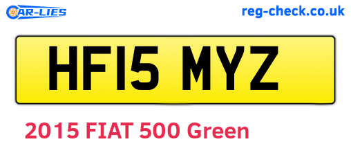 HF15MYZ are the vehicle registration plates.