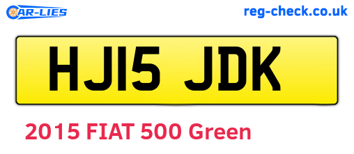 HJ15JDK are the vehicle registration plates.