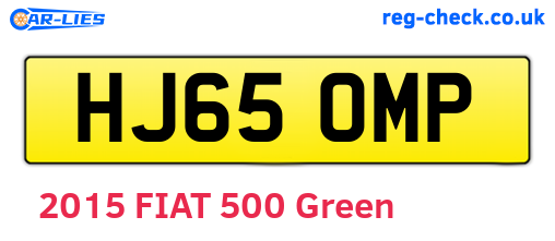 HJ65OMP are the vehicle registration plates.