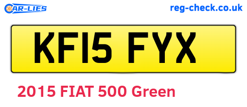 KF15FYX are the vehicle registration plates.