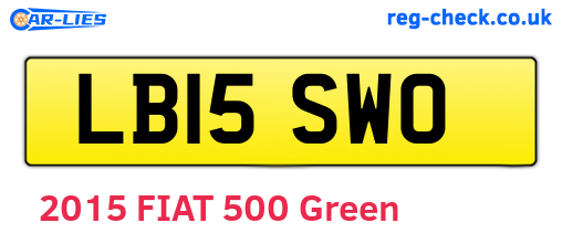 LB15SWO are the vehicle registration plates.