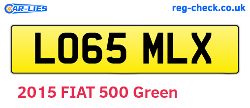 LO65MLX are the vehicle registration plates.