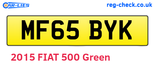 MF65BYK are the vehicle registration plates.