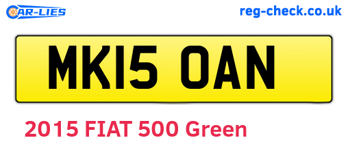 MK15OAN are the vehicle registration plates.