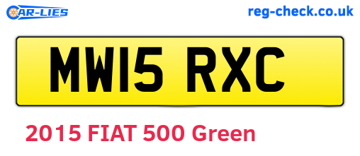 MW15RXC are the vehicle registration plates.