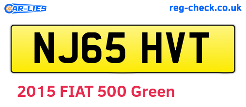 NJ65HVT are the vehicle registration plates.