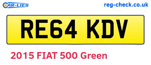 RE64KDV are the vehicle registration plates.