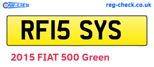 RF15SYS are the vehicle registration plates.