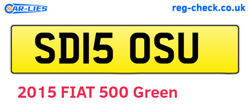 SD15OSU are the vehicle registration plates.