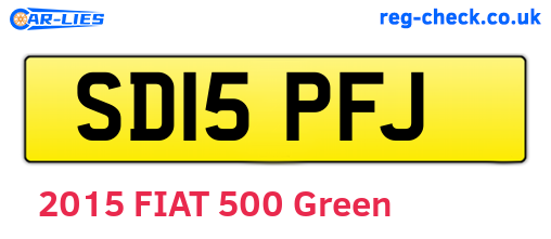 SD15PFJ are the vehicle registration plates.