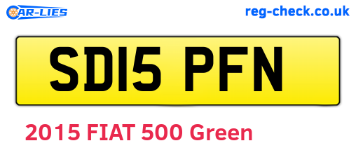SD15PFN are the vehicle registration plates.