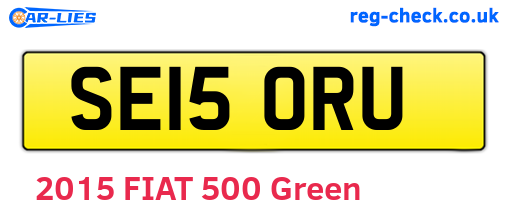 SE15ORU are the vehicle registration plates.