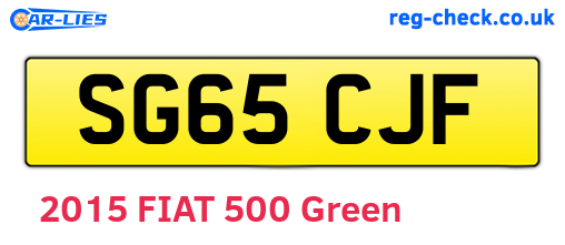 SG65CJF are the vehicle registration plates.