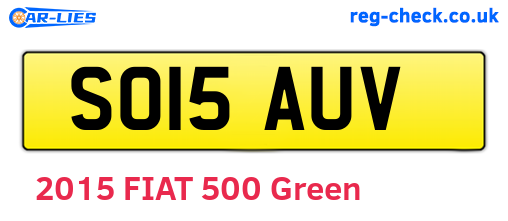 SO15AUV are the vehicle registration plates.