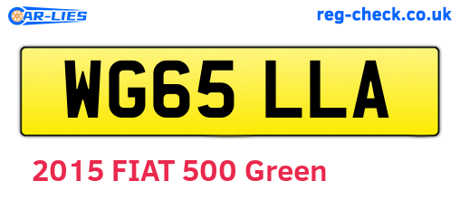 WG65LLA are the vehicle registration plates.