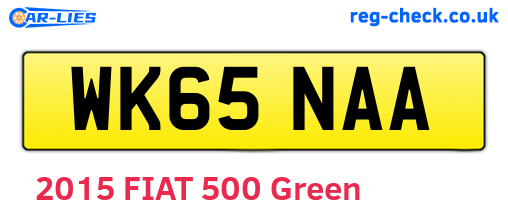 WK65NAA are the vehicle registration plates.