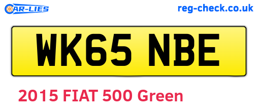 WK65NBE are the vehicle registration plates.