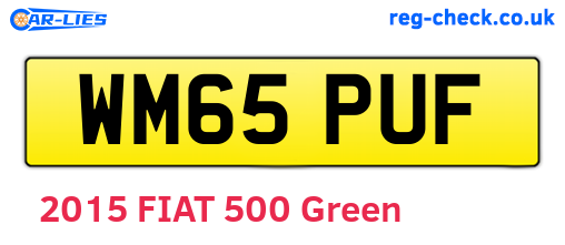 WM65PUF are the vehicle registration plates.