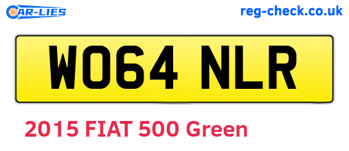 WO64NLR are the vehicle registration plates.