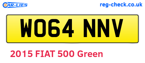 WO64NNV are the vehicle registration plates.