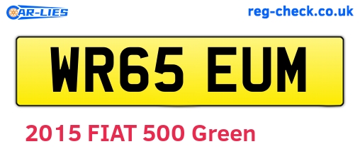 WR65EUM are the vehicle registration plates.