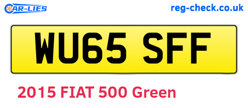 WU65SFF are the vehicle registration plates.