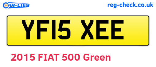 YF15XEE are the vehicle registration plates.
