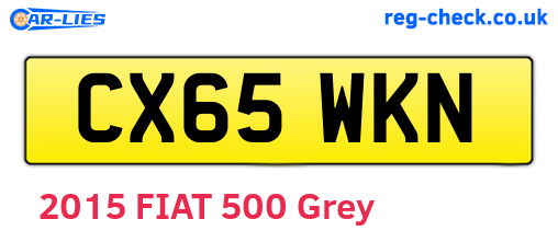 CX65WKN are the vehicle registration plates.