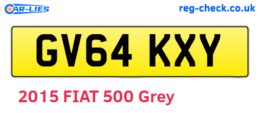 GV64KXY are the vehicle registration plates.